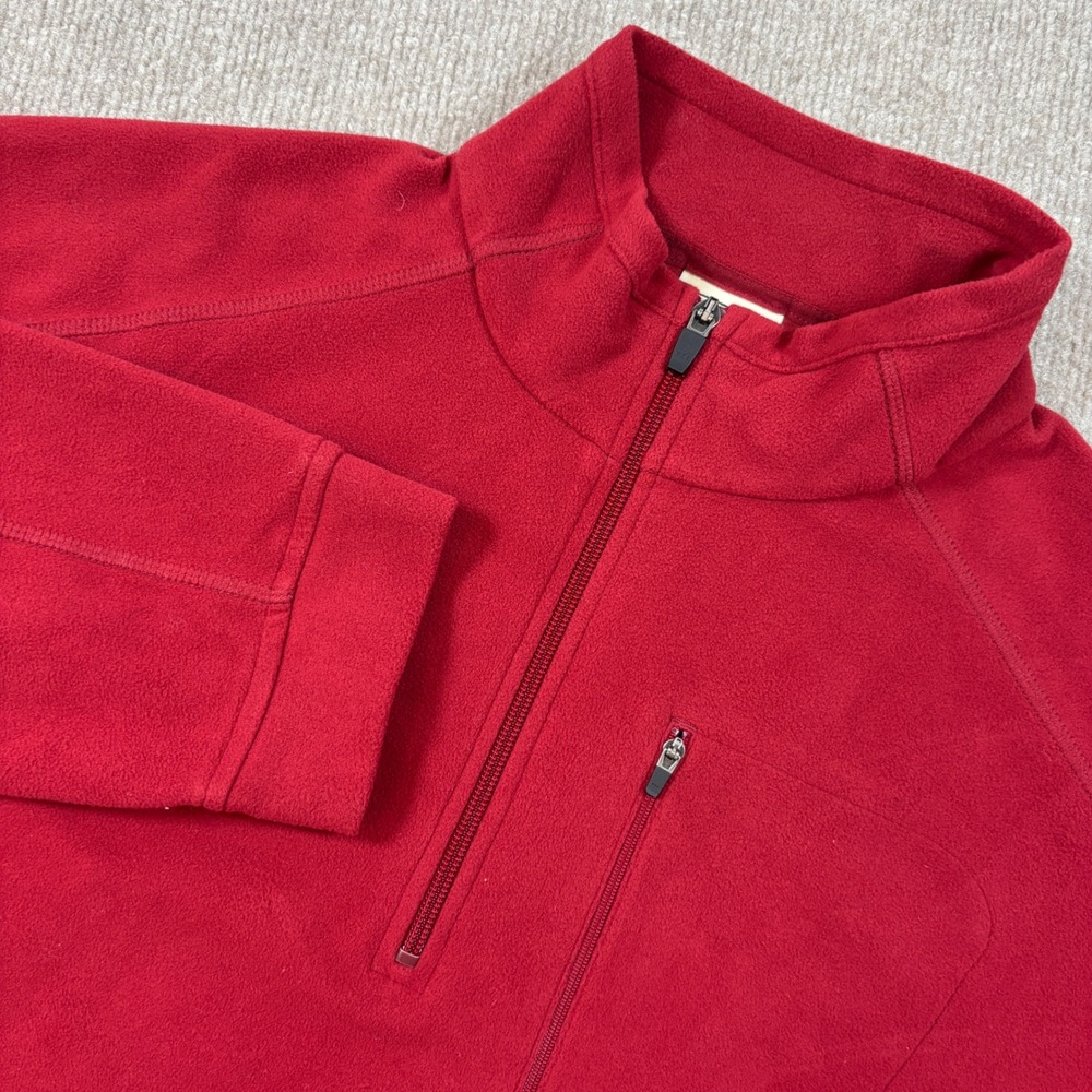 LL Bean Mens XL Tall Red‎ Quarter Zip Fleece Pullover Jacket 0BVM3
